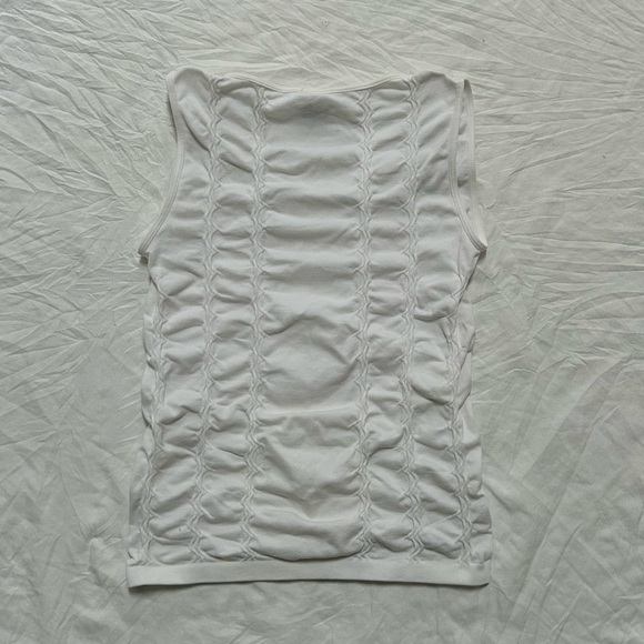White fitted ruched nylon tank - Picture 11 of 13